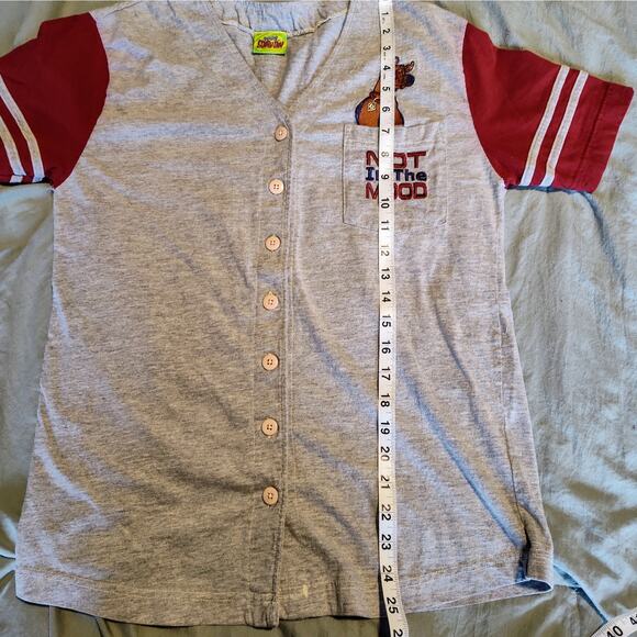 Scooby-Doo Not in the Mood Button Up Shirt 2001 Cartoon Network Embroidery Small - Picture 6 of 6